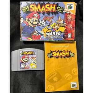 Super Smash Bros (Nintendo 64 N64) Complete in Box CIB Authentic